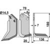 Rotorfreskniv - 180x70x7mm - Høyre - Celli