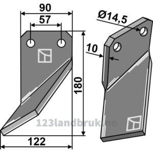 Rotorfreskniv - 180x90x10mm - Venstre - Celli