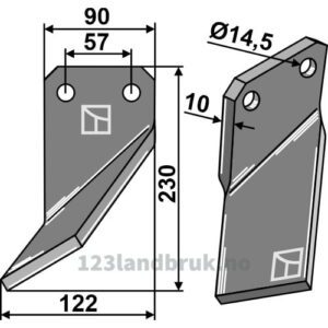 Rotorfreskniv - 230x90x10mm - Venstre - Celli