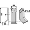 Rotorfreskniv - 135x50x5mm - Venstre - Comeb
