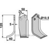 Rotorfreskniv - 120x50x5mm - Venstre - Comeb