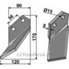 Rotorfreskniv - 170x90x8mm - Venstre - Comeb
