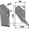 Rotorfreskniv - 170x90x8mm - Høyre - Comeb