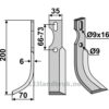 Rotorfreskniv - 200x35x6mm - Venstre - Diesse