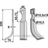 Rotorfreskniv - 220x40x6mm - Venstre - Diesse