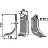Rotorfreskniv - 160x60x6mm - Venstre - Del Morino