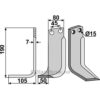 Rotorfreskniv - 190x80x7mm - Venstre - Eberhardt