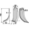 Rotorfreskniv - 192x80x6mm - Venstre - Eberhardt