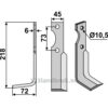 Rotorfreskniv - 218x45x6mm - Venstre - Eurogreen