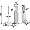 Rotorfreskniv - 150x30x5mm - Venstre - Fort