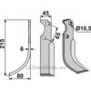 Rotorfreskniv - 215x45x6mm - Venstre - Fort