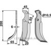 Rotorfreskniv - 200x45x6mm - Venstre - Fort
