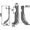 Rotorfreskniv - 220x40x4mm - Venstre - Fort