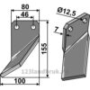 Rotorfreskniv - 155x80x7mm - Venstre - Forigo-Roteritalia