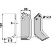 Rotorfreskniv - 197x80x8mm - Venstre - Gramegna