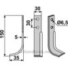 Rotorfreskniv - 150x30x5mm - Venstre - Holder
