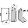 Rotorfreskniv - 175x75x6mm - Venstre - Howard