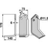 Rotorfreskniv - 170x75x6mm - Venstre - Howard