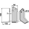 Rotorfreskniv - 180x80x7mm - Venstre - Agricom, Howard
