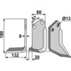Rotorfreskniv - 180x80x8mm - Venstre - Howard