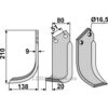 Rotorfreskniv - 210x80x9mm - Venstre - Howard