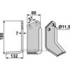 Rotorfreskniv - 180x80x7mm - Venstre - Howard
