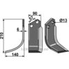 Rotorfreskniv - 210x90x6mm - Venstre - Howard