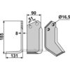 Rotorfreskniv - 185x90x8mm - Venstre - Howard