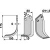 Rotorfreskniv - 175x80x6mm - Venstre - Howard