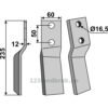 Rotorfreskniv - 235x60x12mm - Venstre - Howard