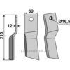 Rotorfreskniv - 210x60x12mm - Venstre - Howard