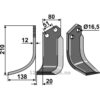 Rotorfreskniv - 210x80x12mm - Venstre - Howard