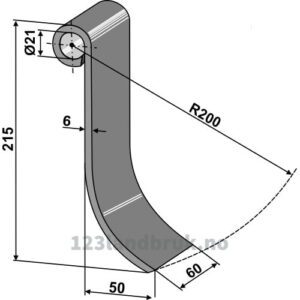 Slagstål  - 215x60x6mm - Holmer, Ropa