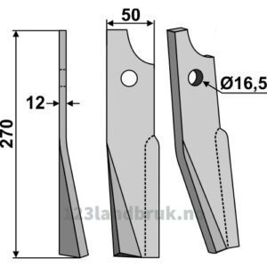 Rotorfreskniv - 270x50x12mm - Venstre - Kuhn