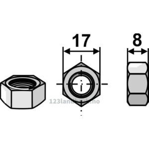 Mutter - M10x1,5mm - Galvanisert