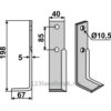 Rotorfreskniv - 198x40x5mm - Venstre - M.A.B. Bocchini