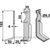 Rotorfreskniv - 165x30x4mm - Venstre - M.A.B. Bocchini