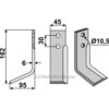 Rotorfreskniv - 162x45x6mm - Venstre - M.A.B. Bocchini