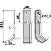 Rotorfreskniv - 222x40x5mm - Venstre - M.A.B. Bocchini