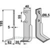 Rotorfreskniv - 195x40x5mm - Venstre - M.A.B. Bocchini