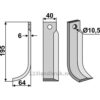 Rotorfreskniv 195x40x6 - 195x40x6mm - Venstre - M.A.G.