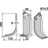 Rotorfreskniv - 205x80x8mm - Venstre - Breviglieri, Dondi, Maletti