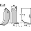 Rotorfreskniv - 205x80x8mm - Høyre - Breviglieri, Dondi, Maletti