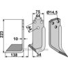Rotorfreskniv - 223x75x10mm - Venstre - Maletti