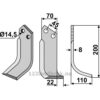 Rotorfreskniv - 200x70x8mm - Høyre - Maletti
