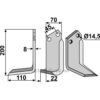 Rotorfreskniv - 200x70x8mm - Venstre - Maletti