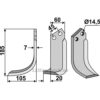 Rotorfreskniv - 185x60x7mm - Venstre - Maletti