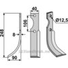 Rotorfreskniv - 248x40x8mm - Venstre - Maletti