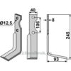 Rotorfreskniv - 245x40x8mm - Høyre - Maletti