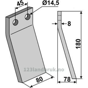 Rotorfreskniv - 180x80x8mm - Maletti